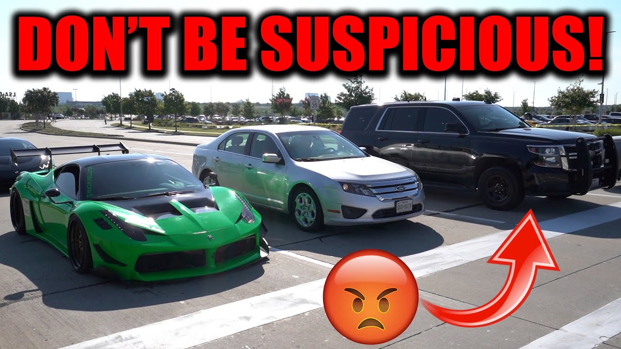 COPS VS SUPERCARS LEAVING DALLAS CARS AND CANTINA!!!