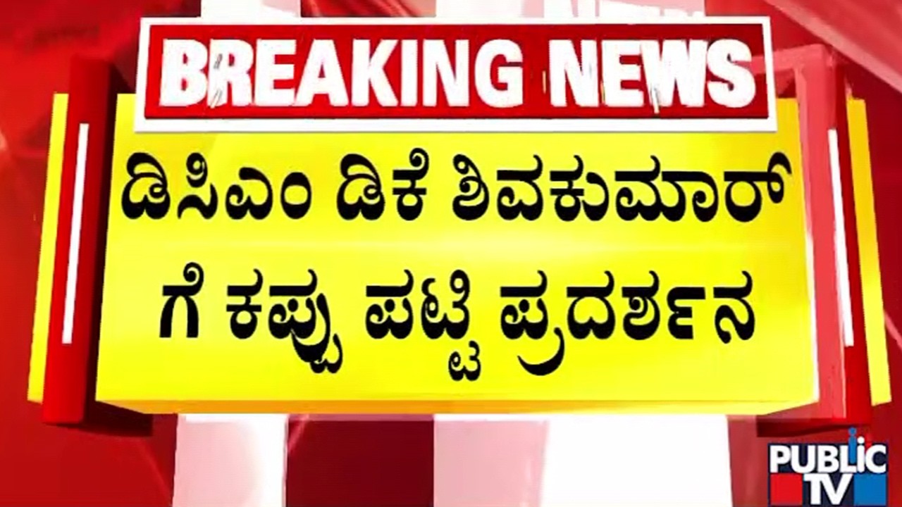 Black Flags Waved At DK Shivakumar In Davangere | Public TV