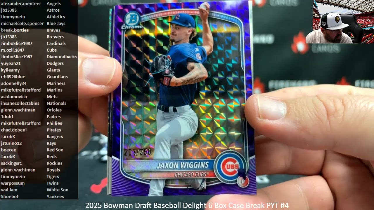1/21/2026 2025 Bowman Draft Baseball Delight 6 Box Case Break PYT #4