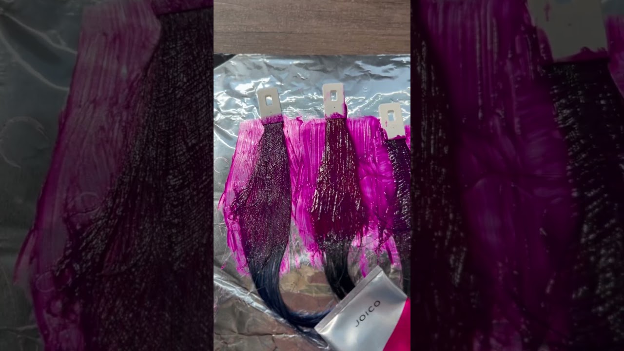 Pink Hair dye @Joico #haircolor #colorswatch #hairdye #diyhair #pinkhair #hairstylist #hairstyle
