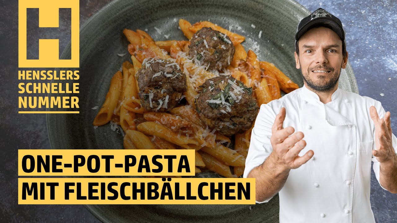 Schnelles One-Pot-Pasta mit Fleischb&auml;llchen aus dem Philips Airfryer Dual Basket vom Henssler