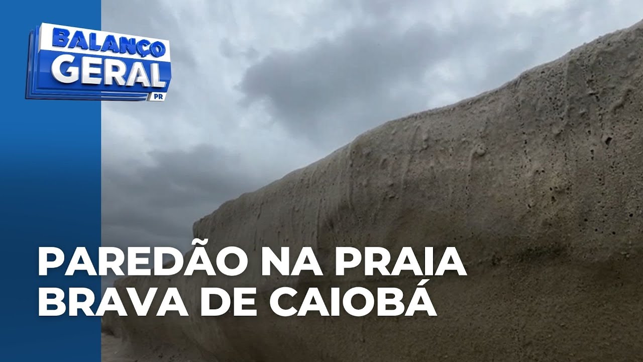 Paredão com mais de 2 metros de altura surge na faixa de areia da Praia Brava de Caiobá
