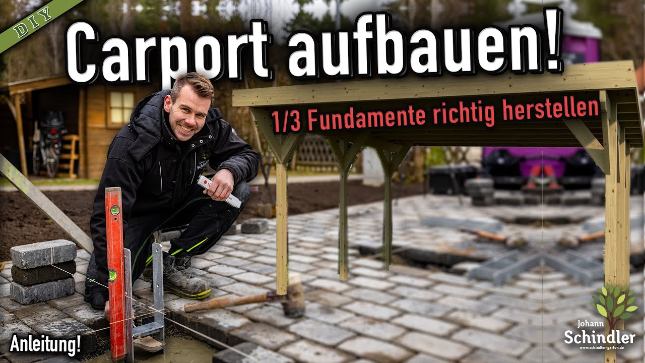 Fundamente mit H-Anker richtig selber bauen,betonieren einmessen fürs Carport [Anleitung]