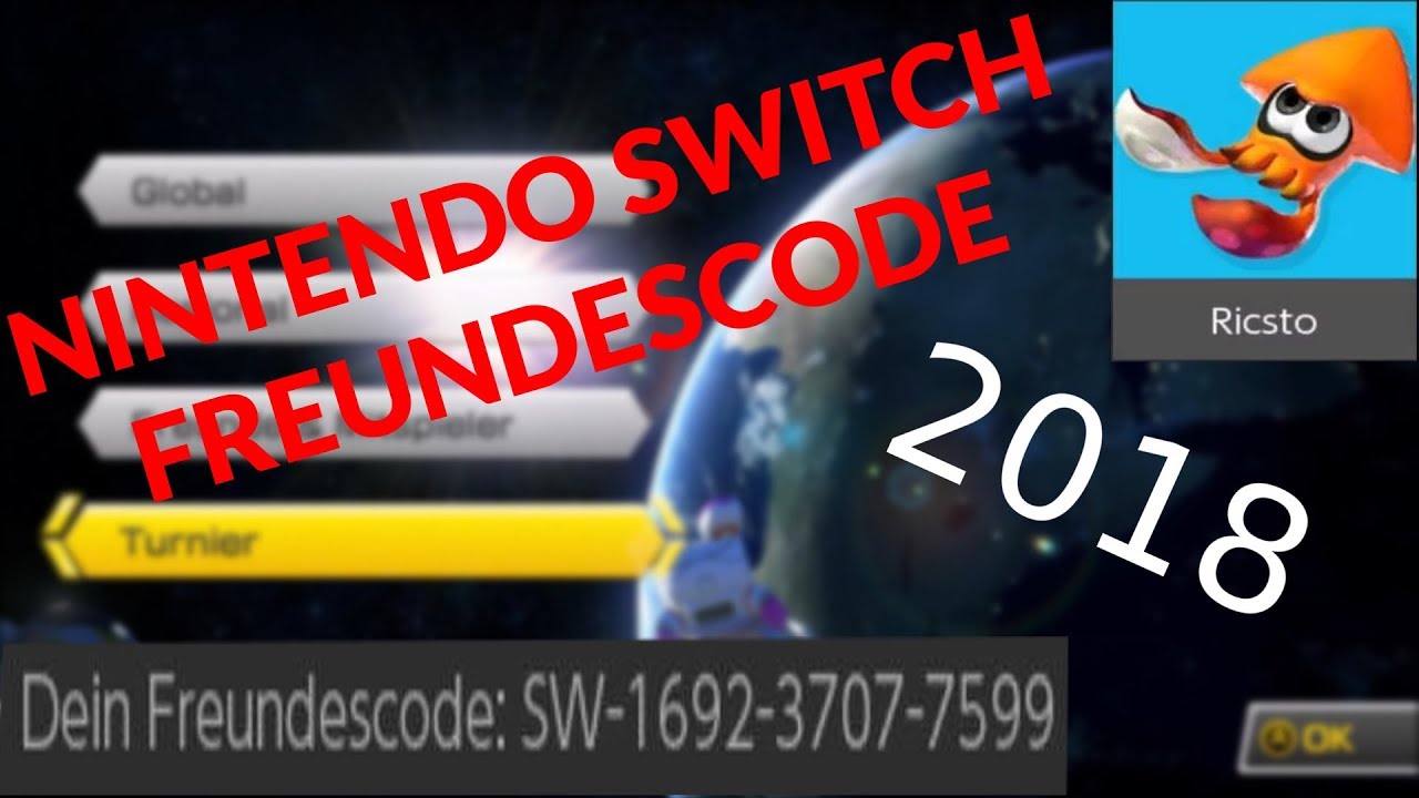 NINTENDO SWITCH FREUNDESCODE 2018 [ SPLATOON 2 & MARIO KART 8 DELUXE ]