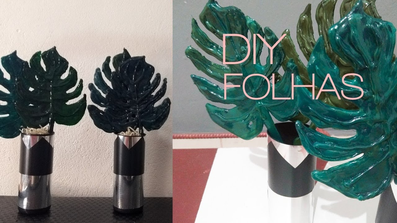 DIY - FOLHAS TROPICAIS DE COLA QUENTE - por Gisele Souza