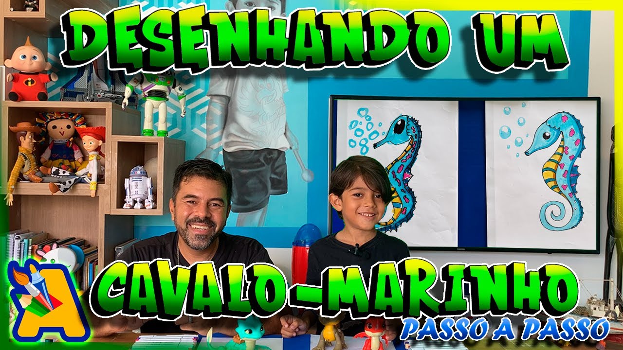 COMO DESENHAR UM CAVALO MARINHO PASSO A PASSO