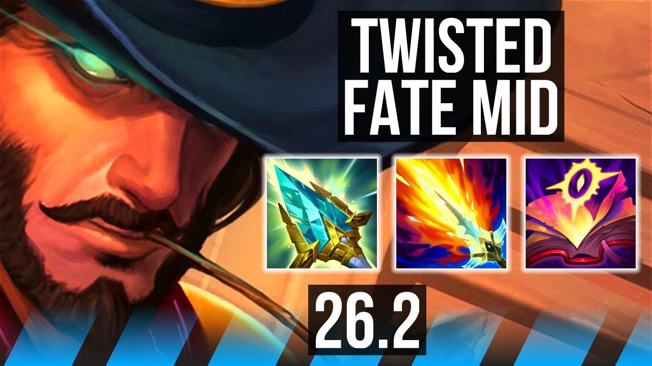 TWISTED FATE vs KAYLE (MID) | Good KDA: 12/1/11, 33K damage | NA Master | 26.2