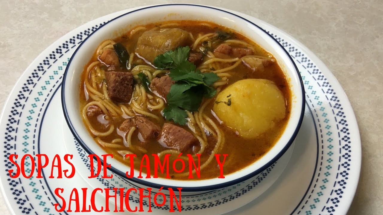 Como hacer Sopas de Jamón y Salchichón.