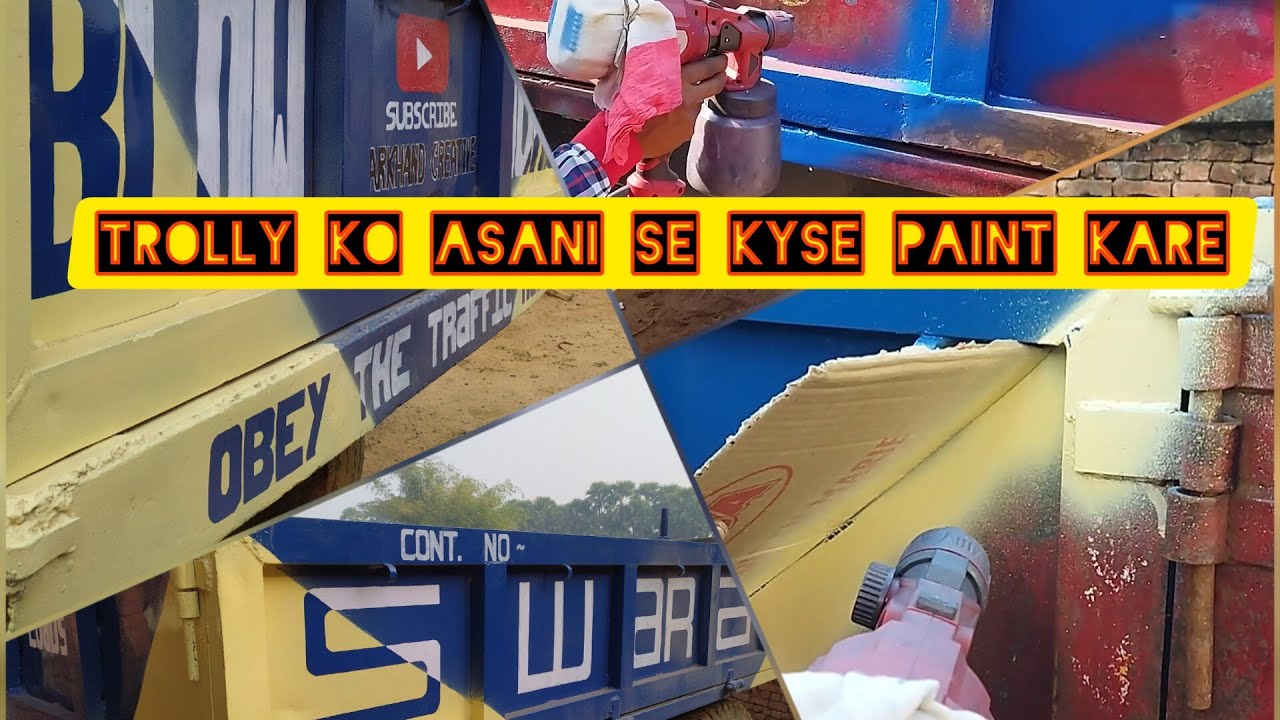#Tractor trolly painting & writing // Part-2 ट्रैक्टर ट्रॉली पेंट कैसे करें // @jharkhandcreative