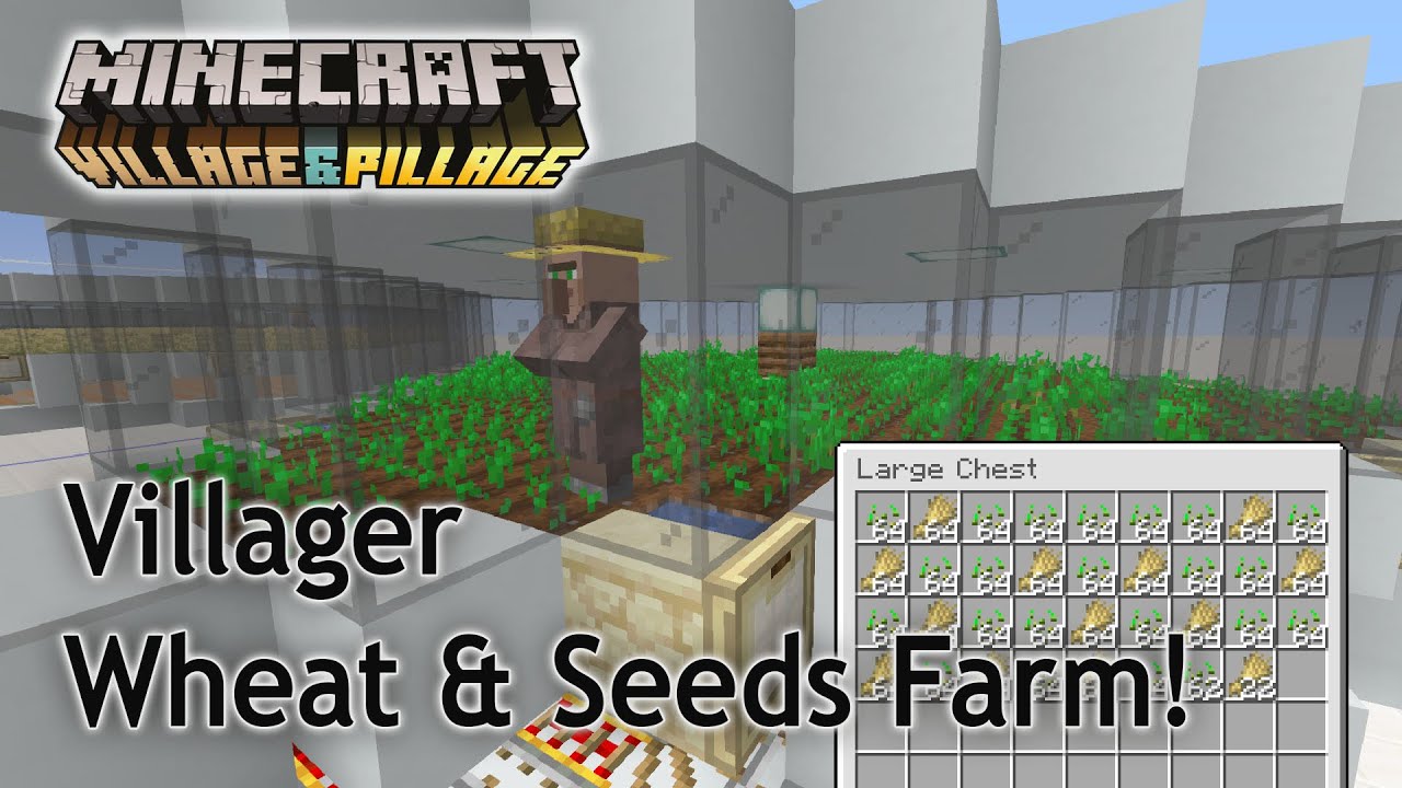 Minecraft 1.14 Tutorial - Automatic Villager Wheat and Seeds Farm!