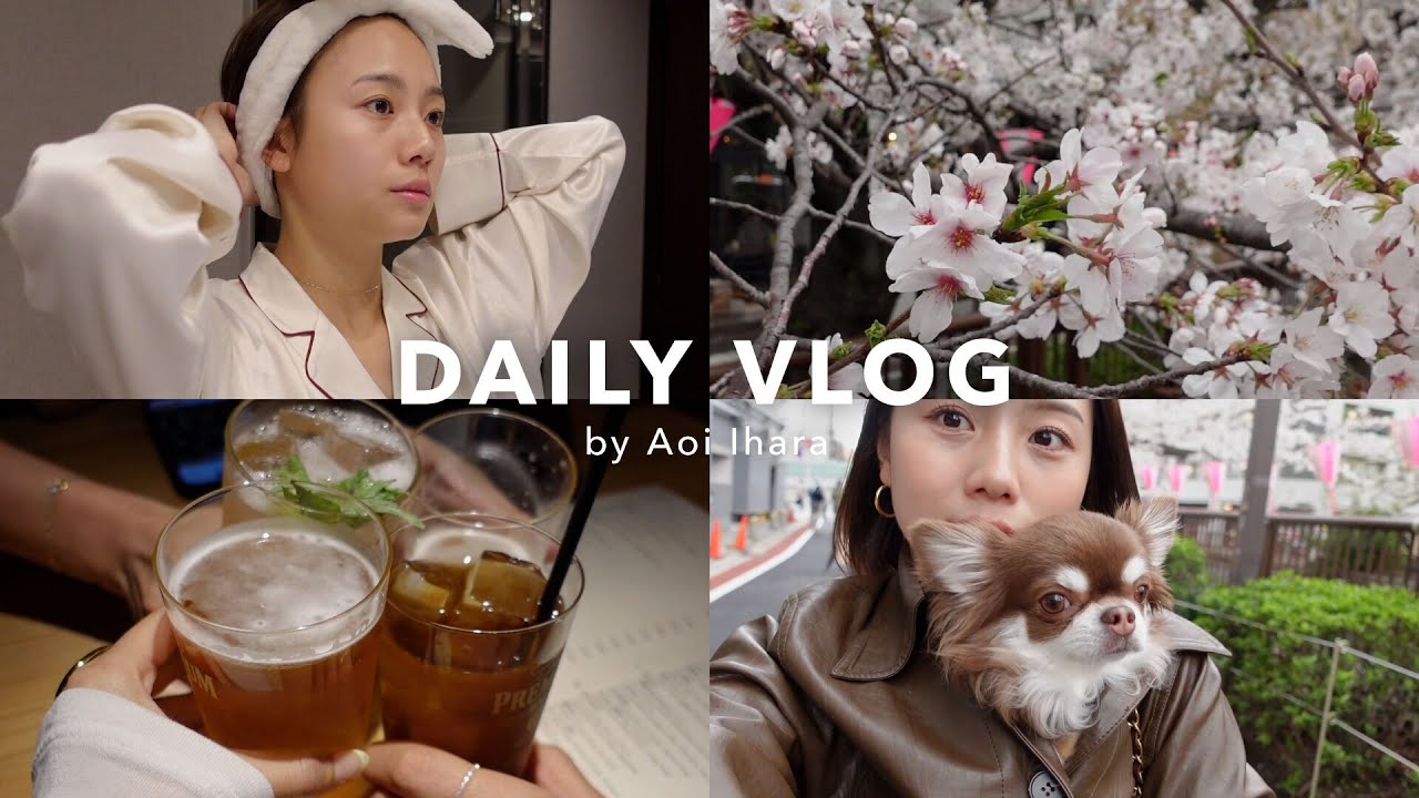 【1日Vlog】春のとある休日の様子🌸✨お花見/メイク/カフェ/ディナー