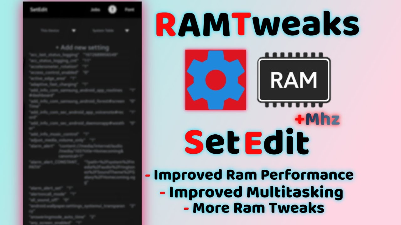 increase ram performance Gaming & Multitask -  SetEdit Tweaks