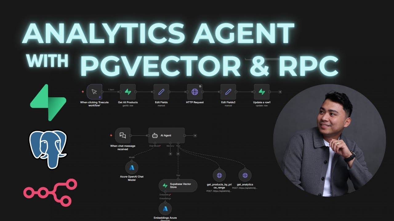 AI Analytics Agent with pgvector & Custom RPC Functions | Agentic RAG Tutorial (n8n + Supabase)
