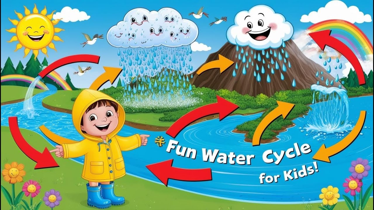 The Water Cycle Explained for Kids 🌧️ | Simple Learning Studio | Learn the Water Cycle in 3 Minutes!