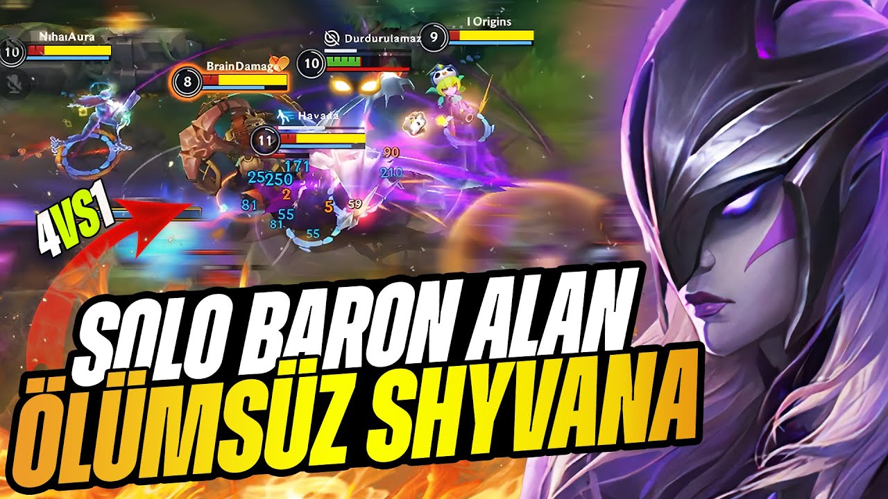 Tek Başına BARON Alan Ölümsüz Ejderha Shyvana! - Wild Rift