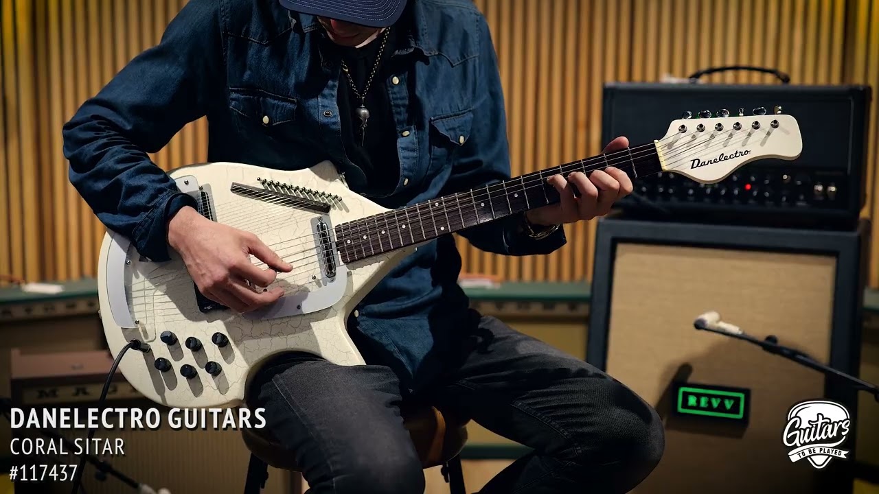 Danelectro Coral Electric Sitar | White Crackle | #117437