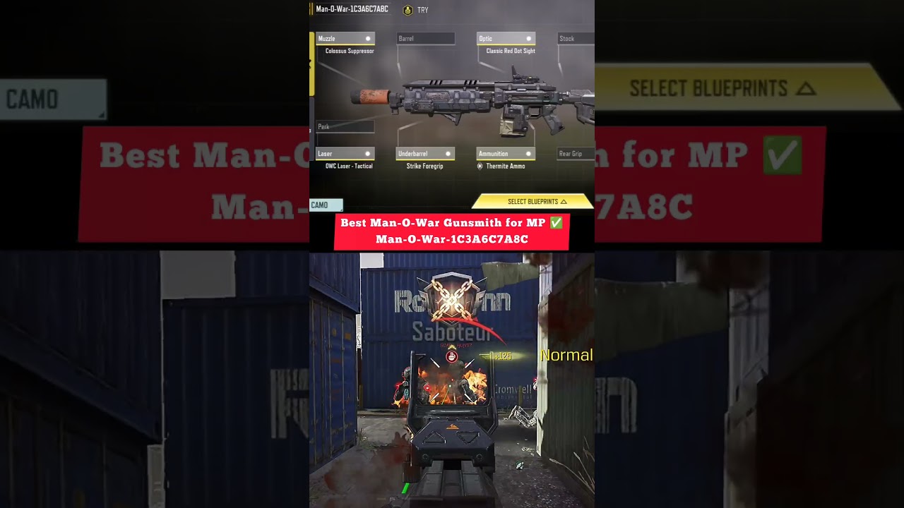 Best Man-O-War 🔥 Thermite Ammo Loadout for MP | Low Recoil Gunsmith Build | Call of Duty Mobile