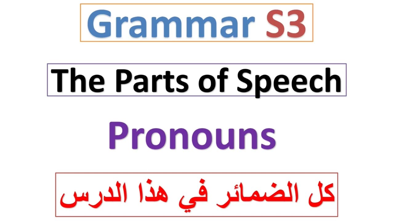 Grammar S3 : The Parts of Speech | { PRONOUNS }