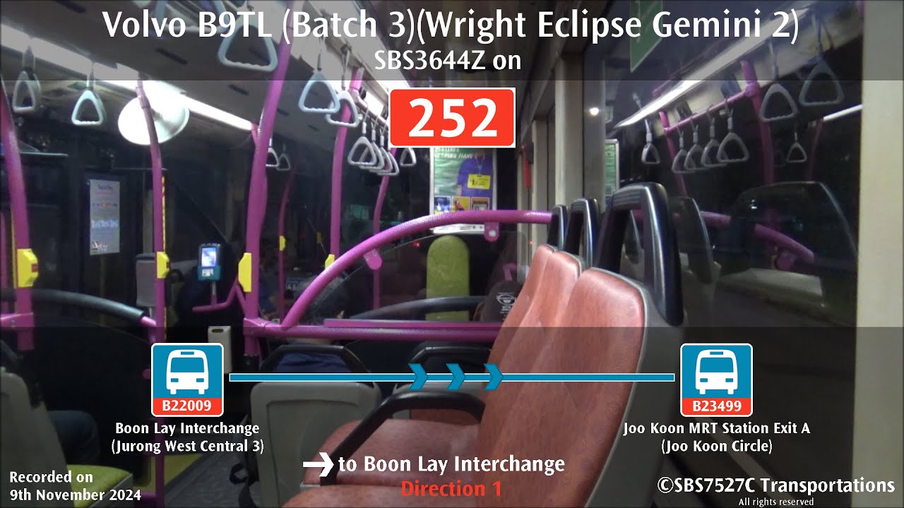 [SMRT] Service 252 | Boon Lay MRT/Bus Interchange to Joo Koon MRT