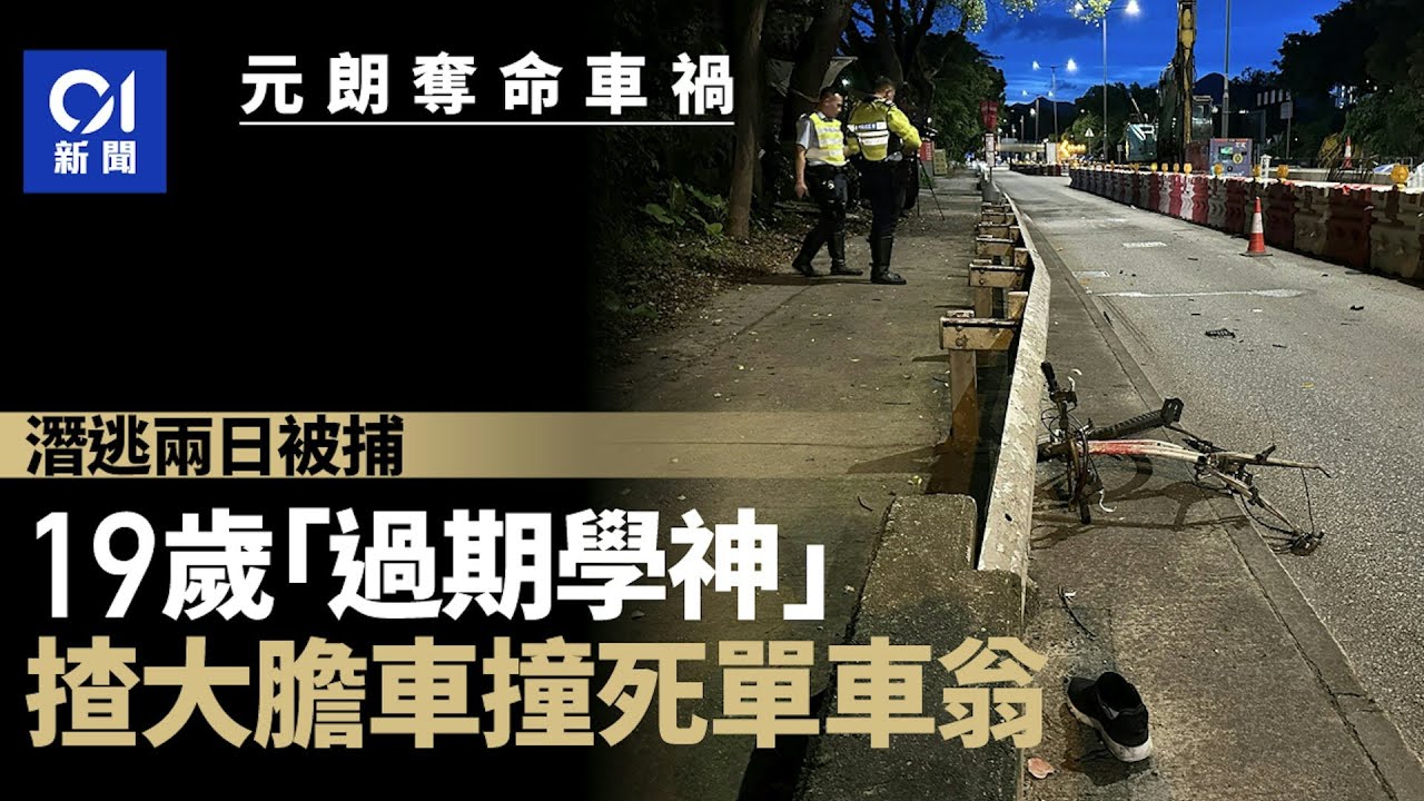 元朗奪命車禍｜19歲過期學神揸大膽車撞斃單車翁　潛逃兩日被捕｜01新聞｜元朗｜孫兒｜通緝｜米埔村｜交通意外