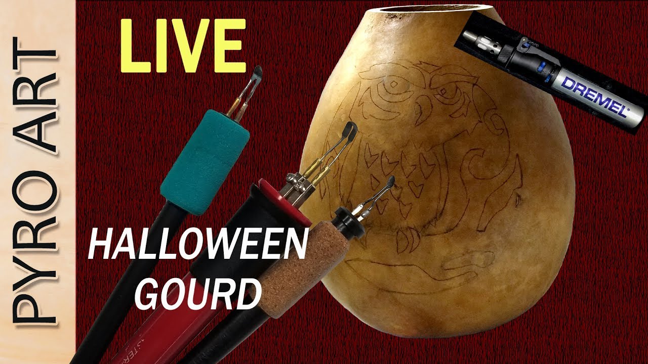 Pyrography: Halloween Gourd Wood Burning!
