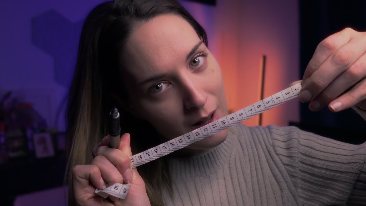 ASMR Quietly Measuring Your Face For Deep Relaxation & Sleep