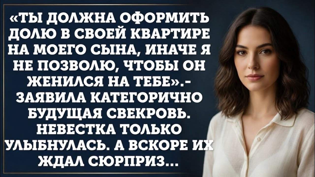 Свекровь потребовала долю в квартире перед свадьбой… Но ответ Алины изменил всё
