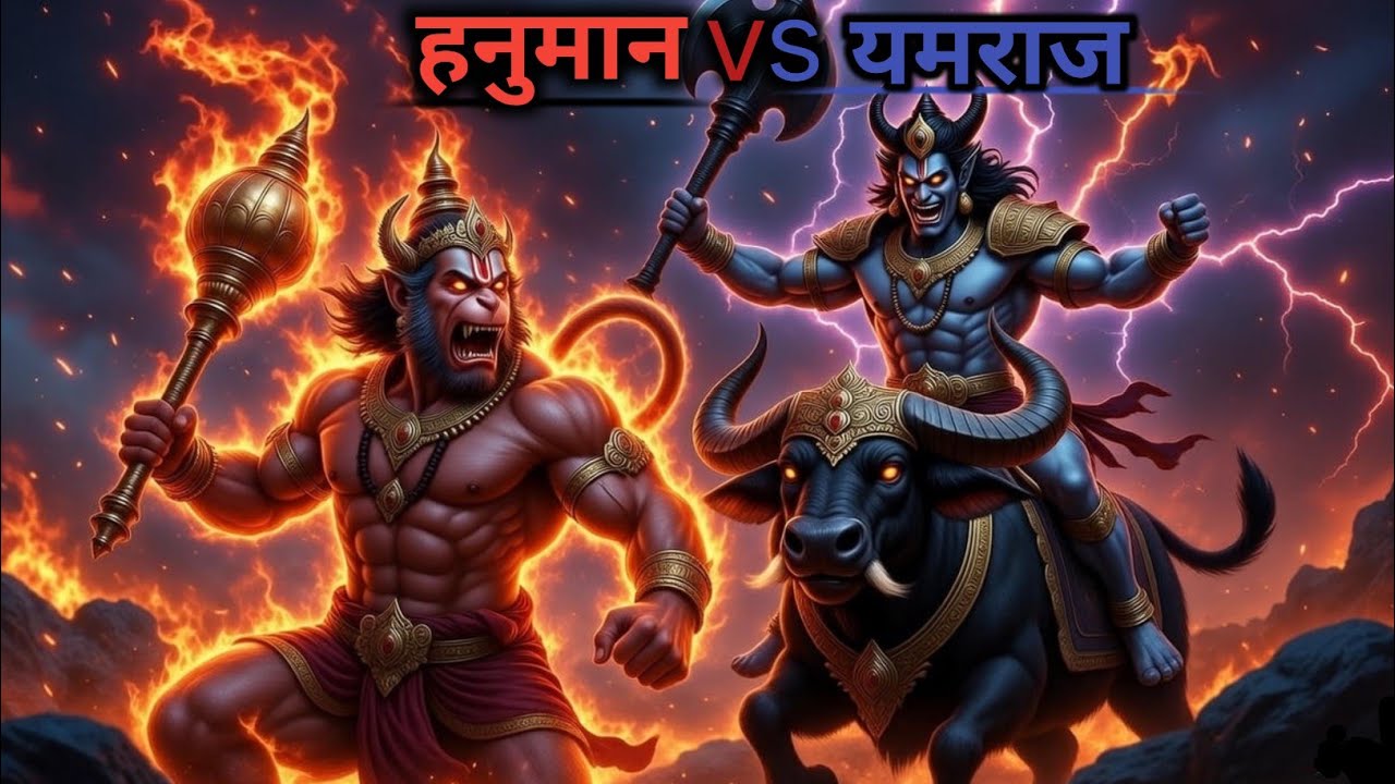 हनुमान जी का विकराल रूप ओर यमराज का संहार !। Hanuman vs Yamraj 😱| #hanuman#yamraj #mythologyhindi 