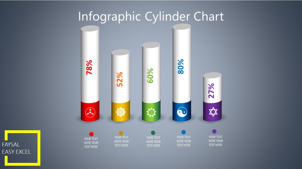 Beautiful Cylinder Chart in Excel | Microsoft Excel Tutorial