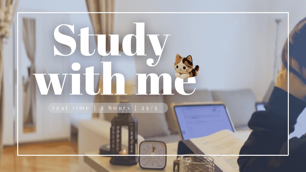 2HR Study With Me | Med Student | 25/5 Pomodoro | Rain Sounds (Soft Lofi)