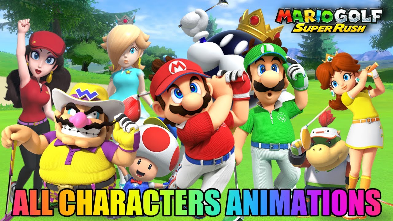 All Character Animations (Par, Bogey, Win, Lose & Hole in One) - Mario Golf Super Rush