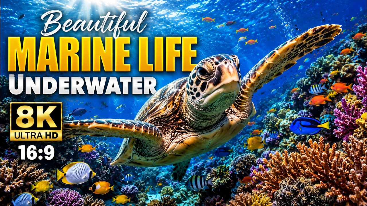 ทะเลใส สัตว์น้ำสวยงาม | Beautiful Marine Life Underwater 8K