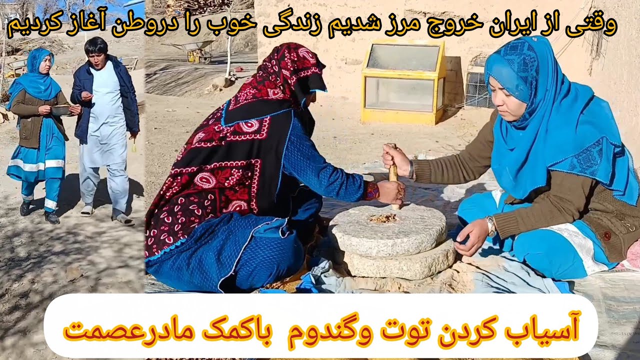 زندگی ورسم ورواج در وطن لذت دیگر دارد مادرنرگس ومادرزمان  ومادرعصمت ازتوت وگندوم چه جورکردند