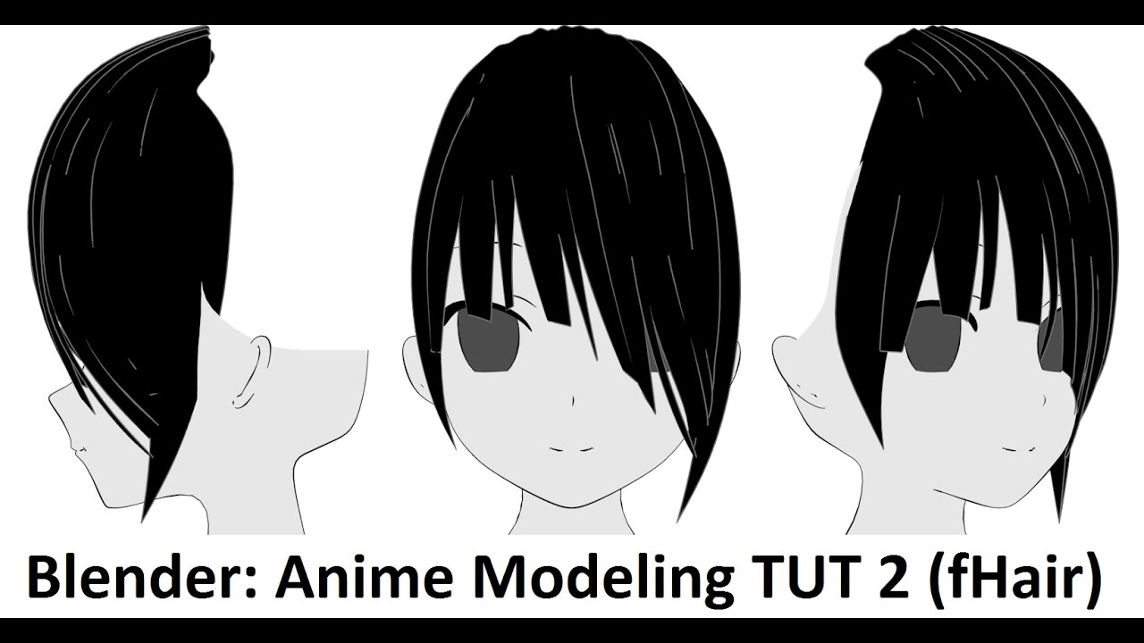 Timelapse - Blender 2.73: Anime Modeling 2 (Front Hair)