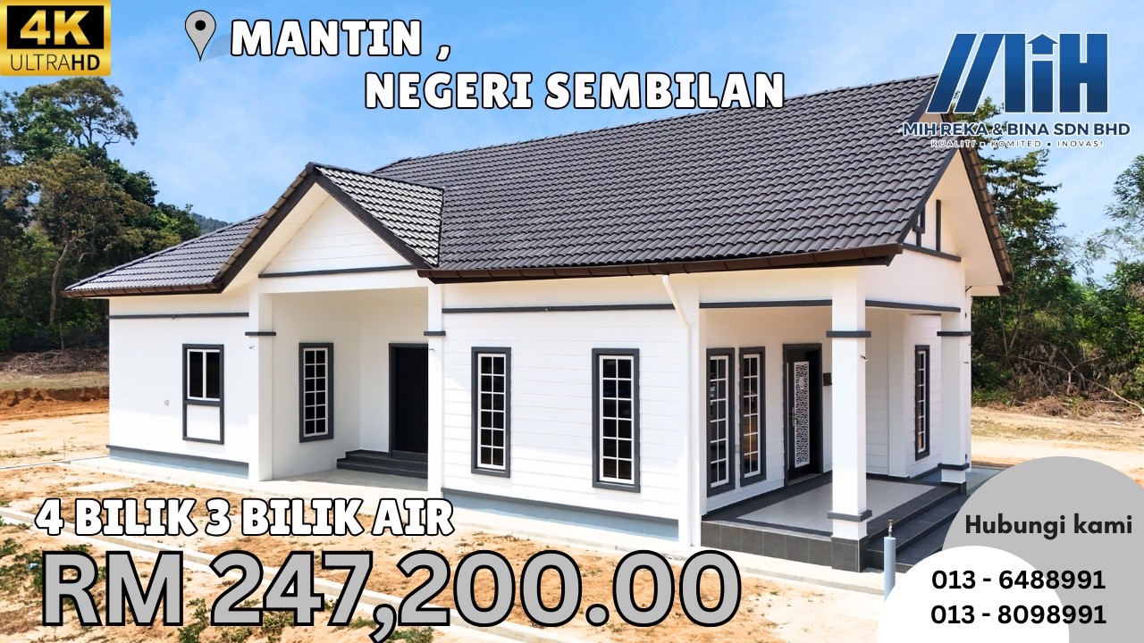 RUMAH 4 BILIK 3 BILIK AIR - MANTIN , NEGERI SEMBILAN