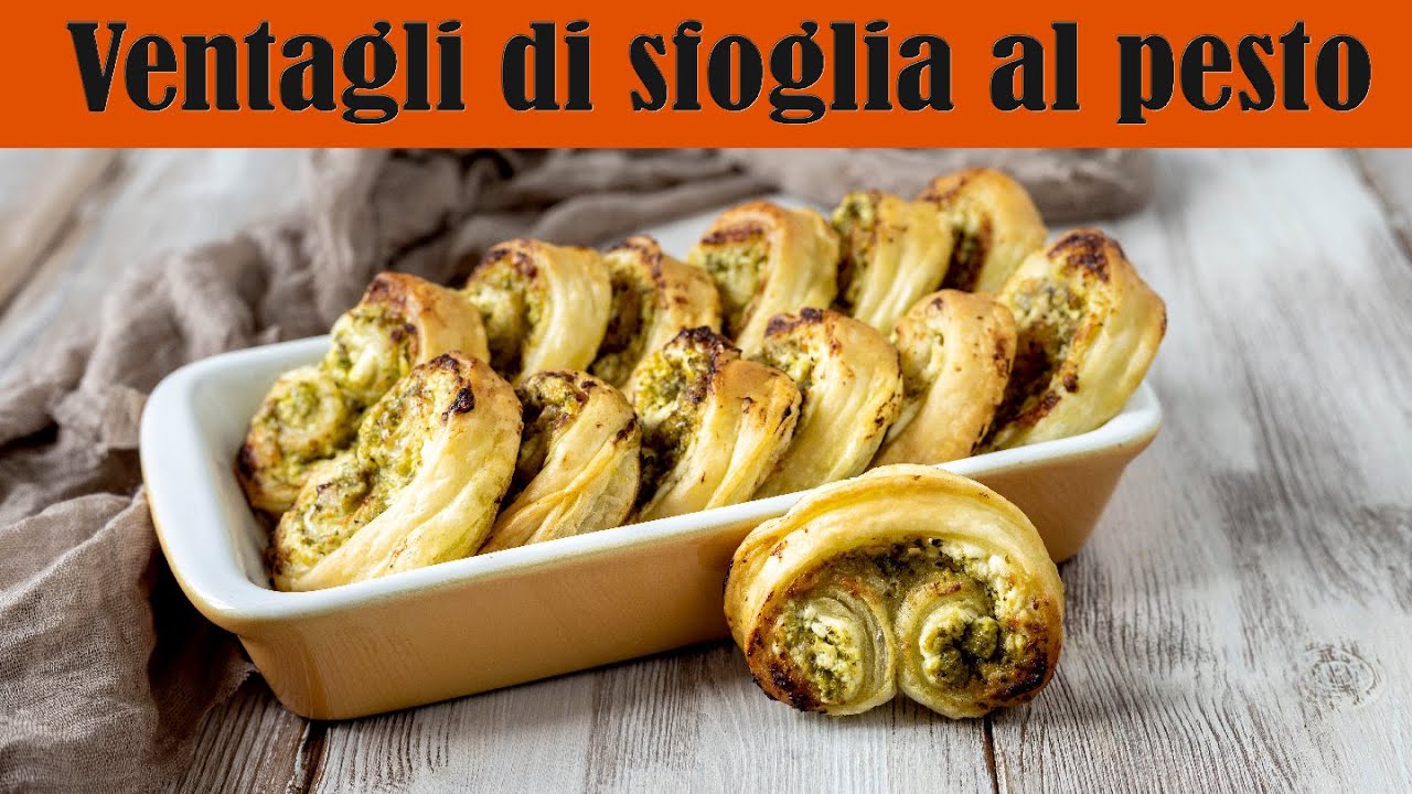 Ventaglietti di sfoglia al pesto e formaggio