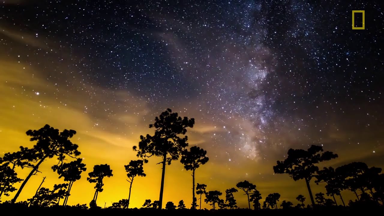 Landscapes Starry Sky Aurora Boreal Polar Lights Time Lapse - Instrumental Music