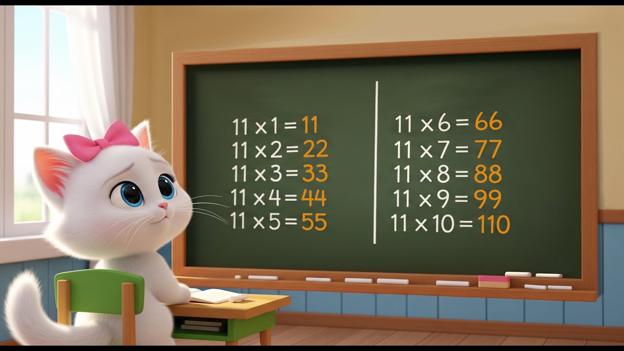 11'ler Çarpım Tablosu, Karbeyaz Kedi'nin İmtihanı - On bir kere bir, on bir! 11x1=11