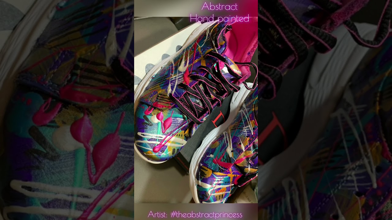 I painted some bowling shoes 🤩 #customs #dexter #bowlingshoes #abstractart #customshoes #bowling