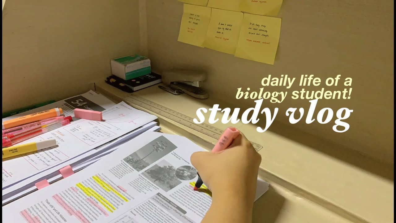 study vlog: daily life of a biology student (lots of studying) 🌿✨