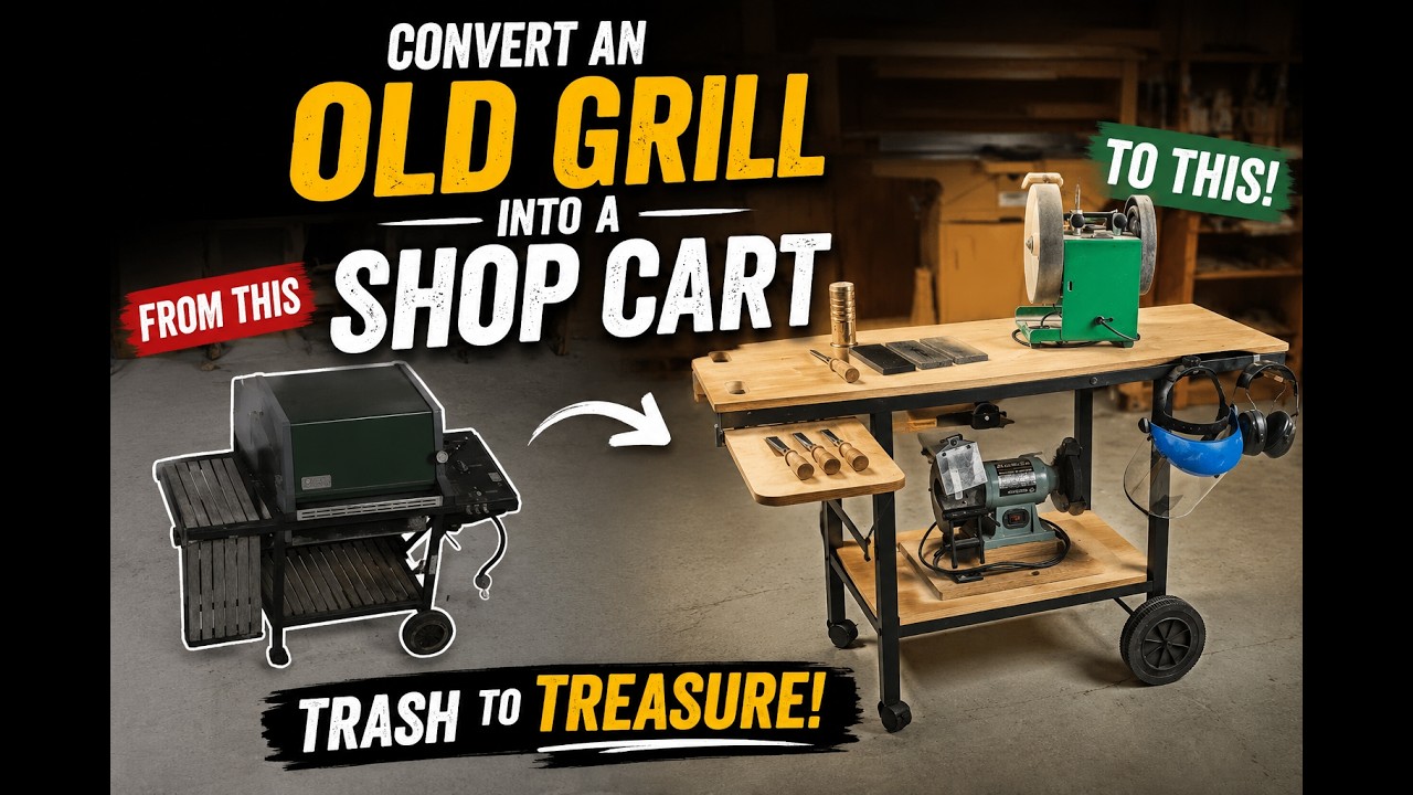 Convert an Old Grill Into a Shop Cart!