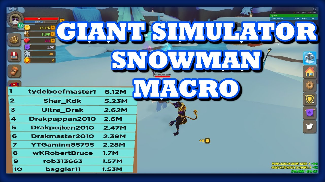 Giant Simulator | MACRO SNOWMEN | This Winter event become a PRO!!! #giantsimulator #roblox #update