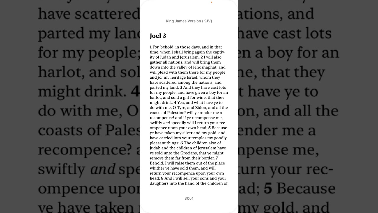 Bible Joel 3 (KJV) | Judgment of the Nations and the Lord’s Kingdom