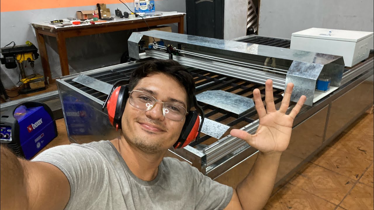 Parte 5 tutorial laser CO2 2x1 metro ( mesa e carenagens tubo laser )