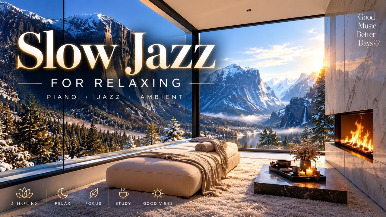 Slow Jazz for Relaxing ☕ 2 Hour Cozy Ambience • Smooth Background Music