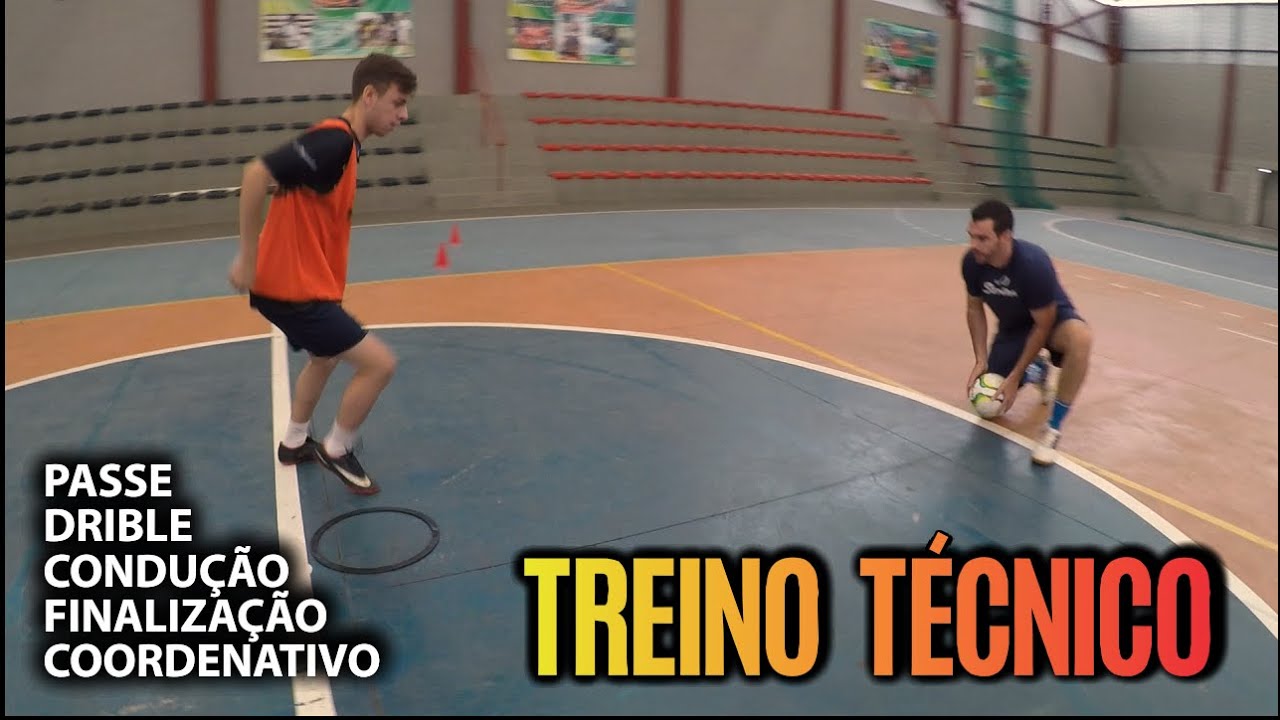 TREINO TÉCNICO - COORDENATIVO, PASSE, CONDUÇÃO, DRIBLE E FINALIZAÇÃO.