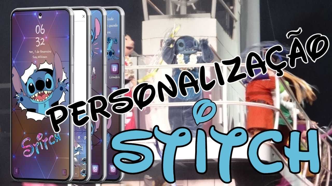 Organizando Meu Celular Com o Tema STITCH | Personalização Disney | Como Personalizar Seu Celular