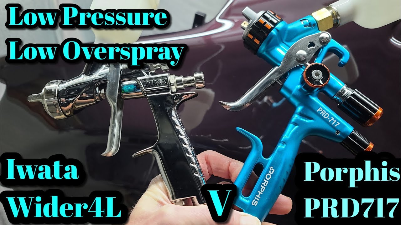Porphis PRD717 1.4 v Iwata Wider4L 1.4, краскораспылители низкого давления с малым разбрызгиванием