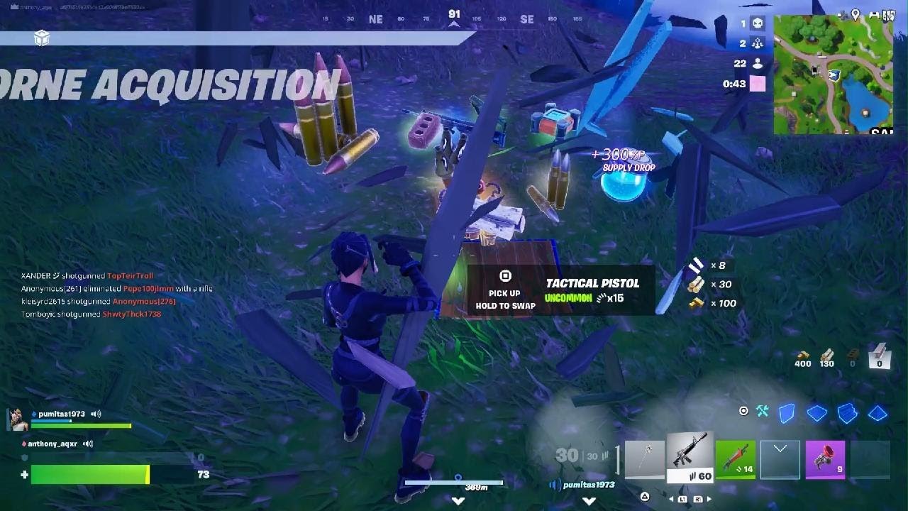 Playing Fortnite reload