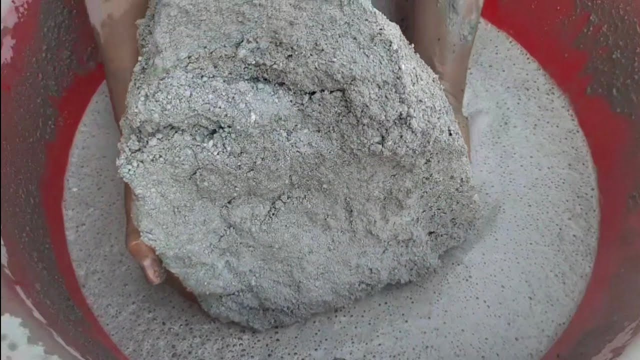 Asmr | Huge chunks of sand cement crumbling in lots of water yummy paste play asasmr